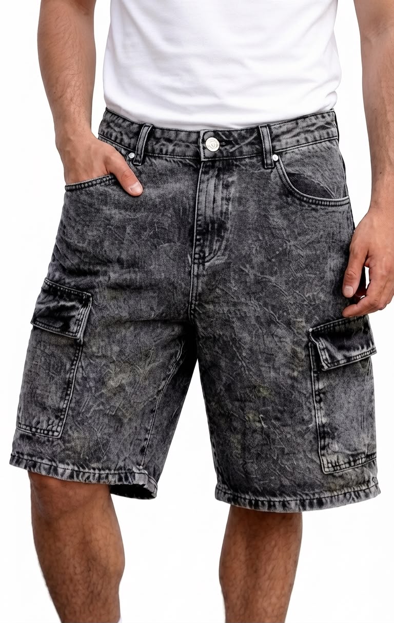 Bermuda Cargo Jeans Grafite Estonada