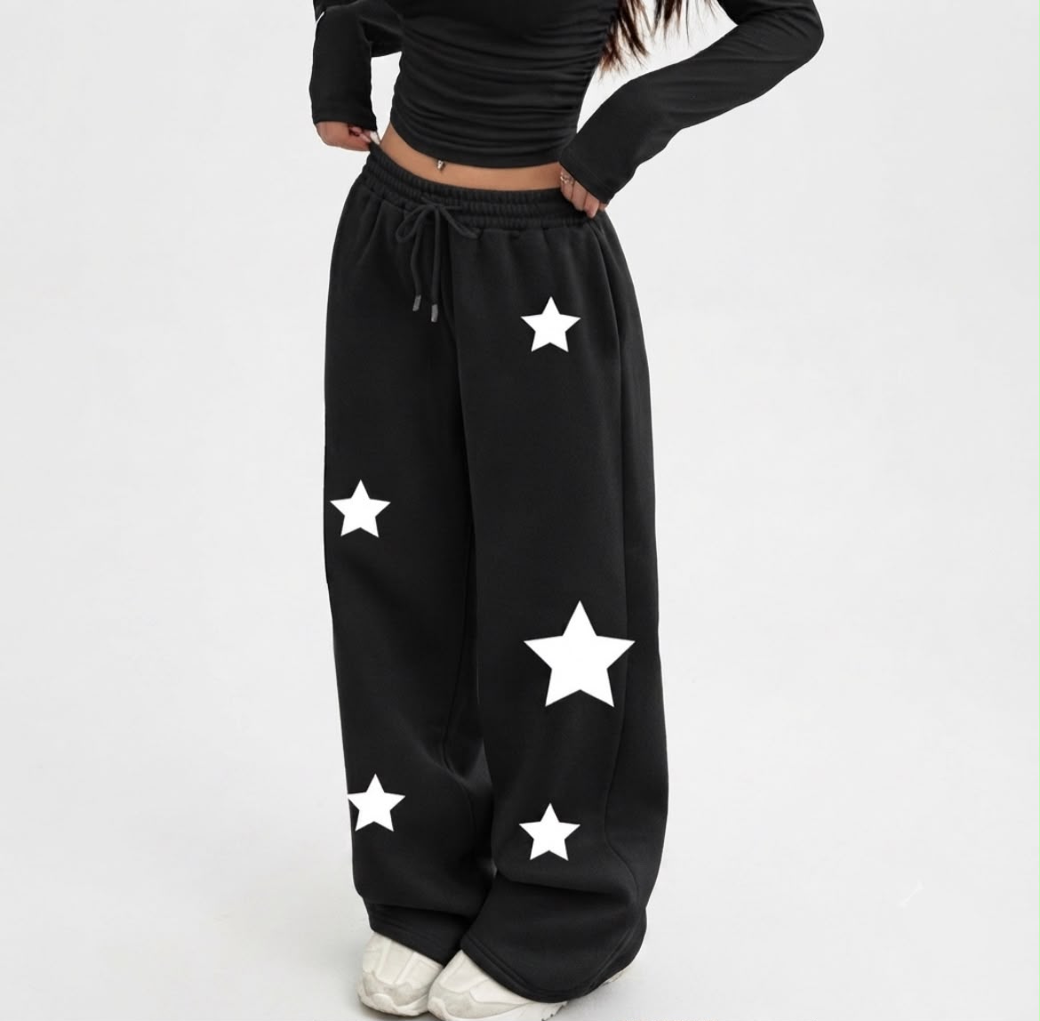 Calça Moletom Wide Leg Estrela