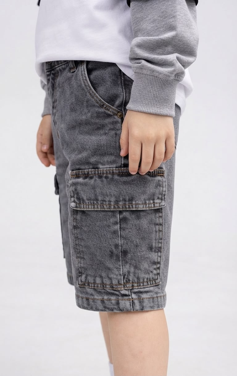 Bermuda Cargo Jeans Infantil/Juvenil