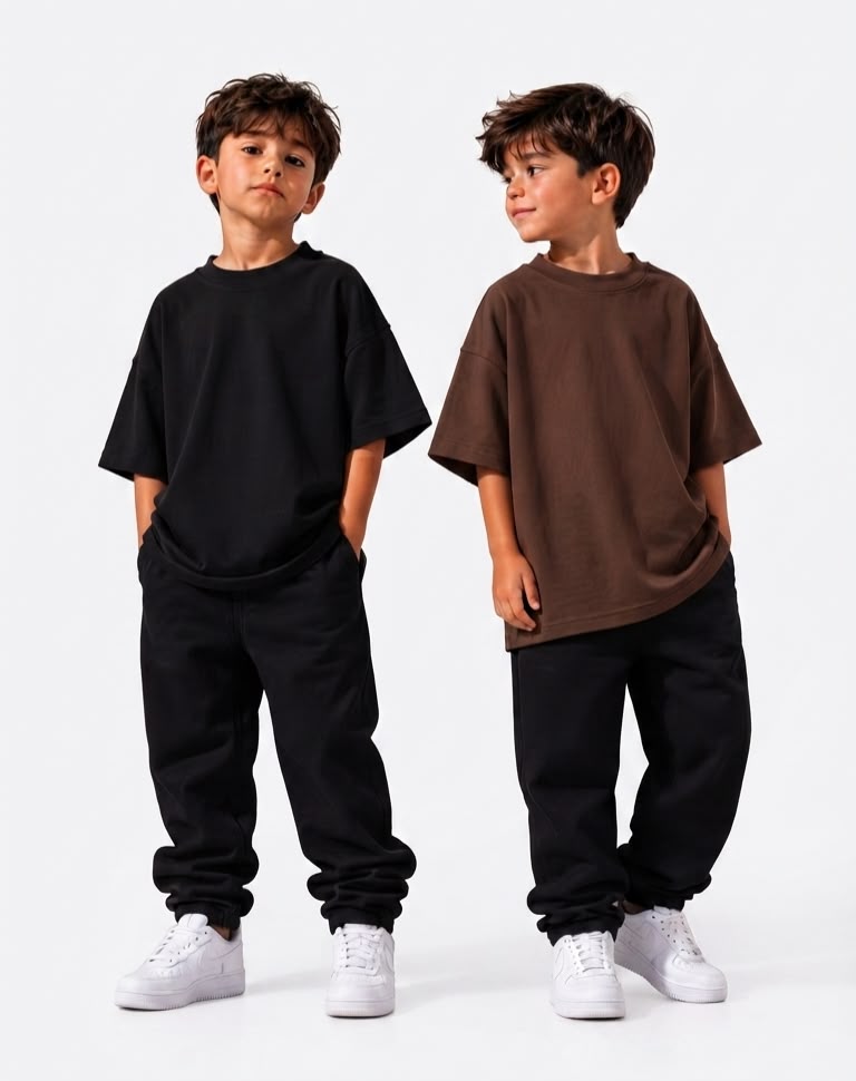 Kit 2 Camisetas Infantis Oversized Masculino