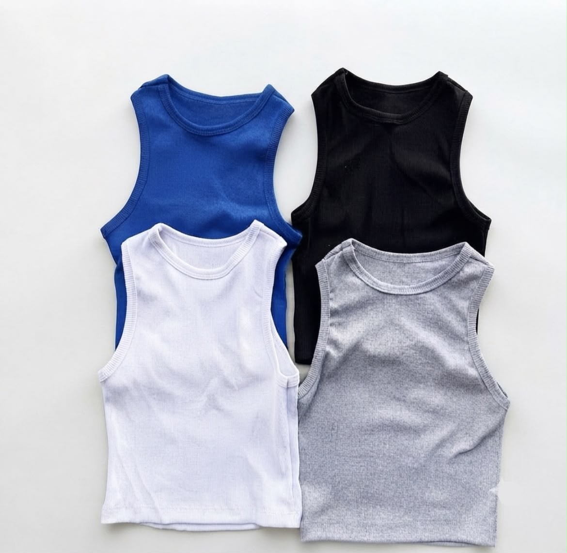 Kit 4 Croppeds Regata Canelado Feminino