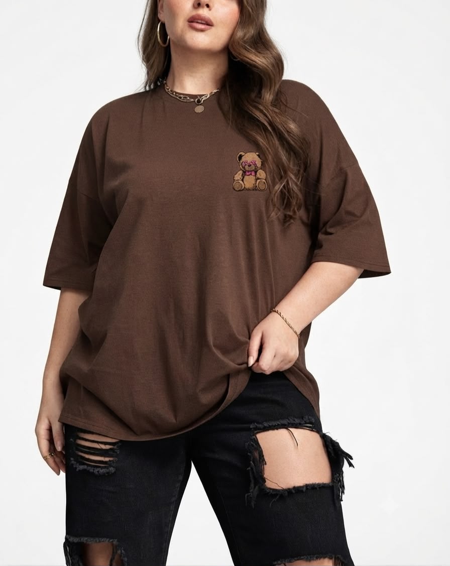 Camiseta Unissex Oversized Feminina Urso